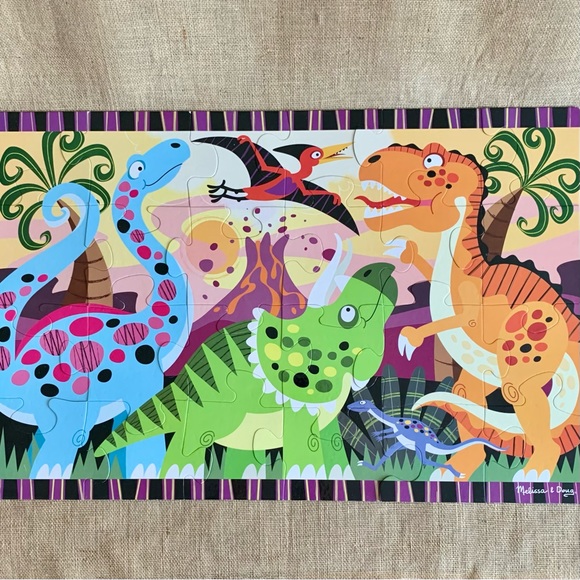 MELISSA & DOUG 24 Jumbo Piece Floor Puzzle Dinosaur Dawn 2’ x 3’ Ages 3+ - Picture 5 of 7
